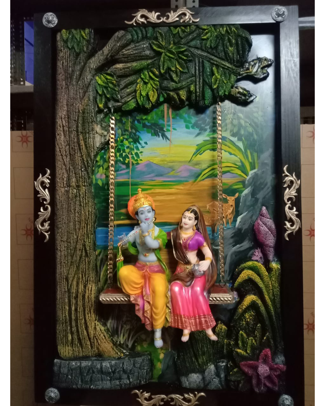 Riddhi Siddhi Art Creations - Painted Vrindavan Jhula Radha Krishna Mural